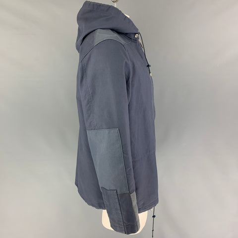 LOUIS VUITTON Size 44 Blue Cotton Detachable Hood Zip Up Jacket