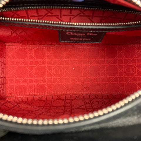 CHRISTIAN DIOR Lady Dior Black Quilted Lamb Leather Medium Handbag