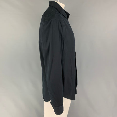 ARMANI COLLEZIONI Size XXL Black Cotton Blend Button Up Long Sleeve Shirt
