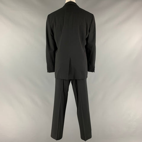 VERSACE COLLECTION Taille 38 Costume simple boutonnage en laine mélangée noire
