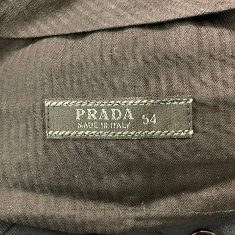 PRADA Size 44 Navy Virgin Wool Silk Single Breasted Suit