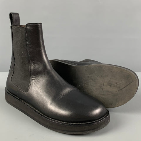 THE ROW Botas Chelsea de materiales mixtos de cuero negro talla 7.5