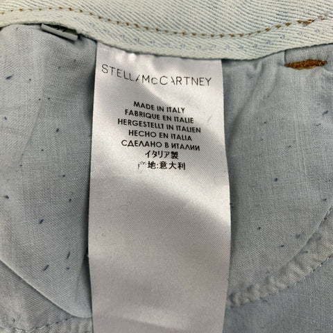 STELLA McCARTNEY Size 27 Light Blue Cotton Washed Shorts