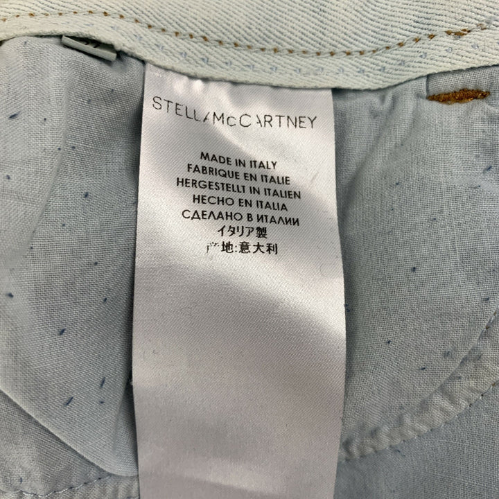 STELLA McCARTNEY Size 27 Light Blue Cotton Washed Shorts