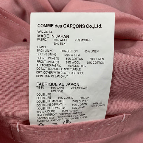 JUNYA WATANABE Size M Pink Wool Blend Notch Lapel Sport Coat