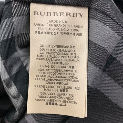 BURBERRY LONDON Size M Black Cotton Double Breasted Coat