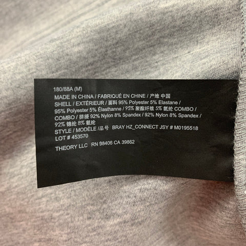 THEORY Size M Grey Heather Polyester Sweatshirt
