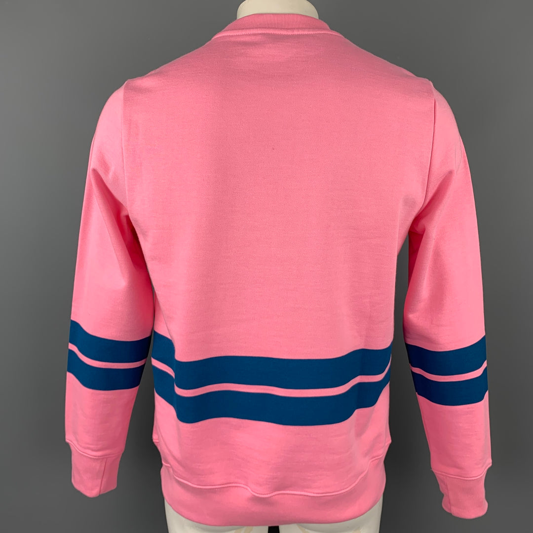PS by PAUL SMITH Taille L Sweat-shirt à col rond en coton à rayures roses