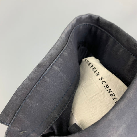 STEPHAN SCHNEIDER Size M Black Navy Color Block Short Sleeve Shirt