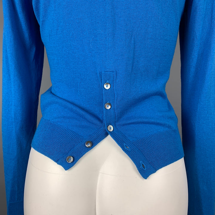 MARGARET OLEARY Taille XS Cardigan boutonné en coton jersey bleu