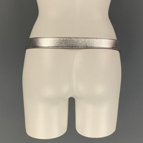 FENDI Silver Leather Metallic Multi-Accessory Belt
