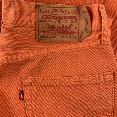 LEVI'S Pantalon décontracté coupe jean en coton uni orange taille 32