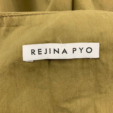REJINA PYO Size 6 Green Olive Cotton Nylon Belted Casual Pants