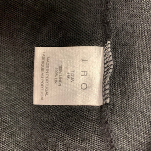 IRO Tissa Size S Black Solid Linen Sleeveless Tank Top