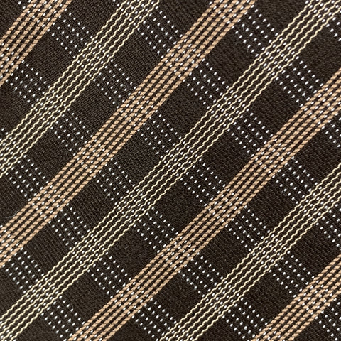 ARMANI COLLEZIONI Brown Plaid Silk Skinny Tie