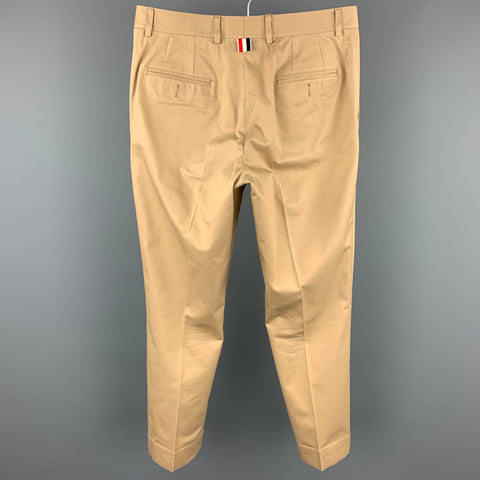 THOM BROWNE Size 30 Khaki Cotton Zip Fly Dress Pants