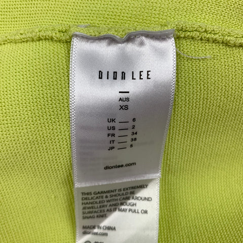 DION LEE Size 2 Neon Yellow Rayon Blend Density Bralette