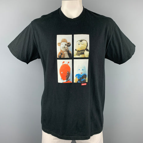 SUPREME Size L Black Graphic Cotton Short Sleeve Sonic Youth T-shirt