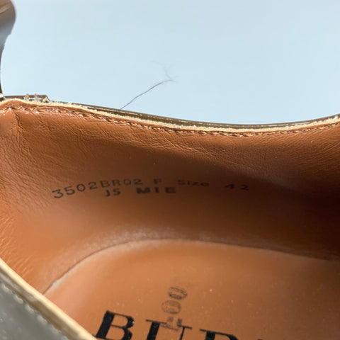BURBERRY Size 9 Brown Patent Leather Kiltie Lace Up Shoes