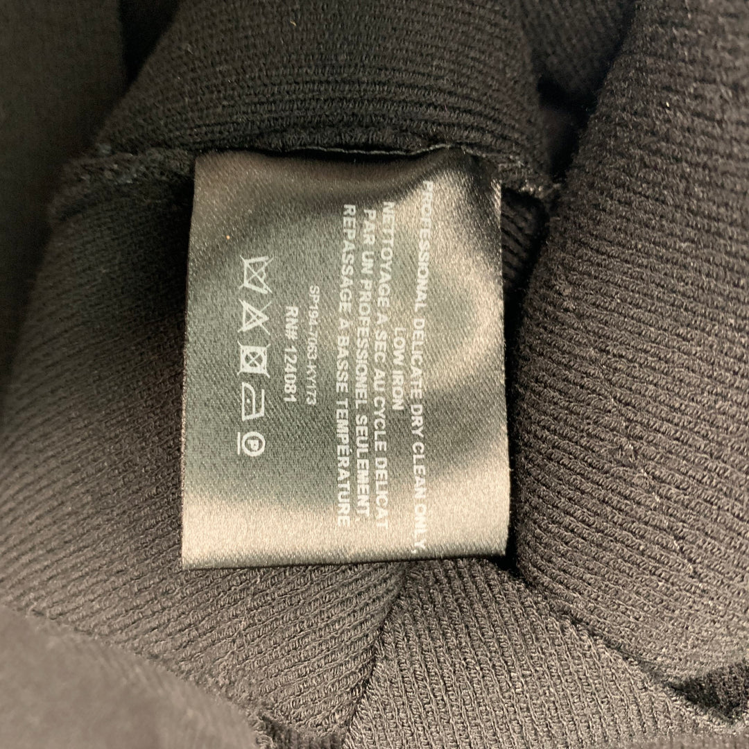 PROENZA SCHOULER Size L Black Cut Outs Rayon  Polyester Fringed Pullover