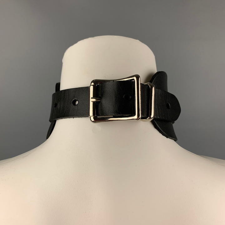 ZANA BAYNE Black Leather Choker Necklace