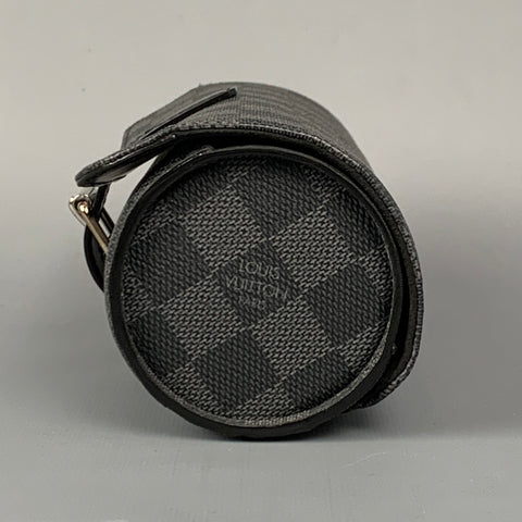 LOUIS VUITTON Black & Grey Damier Graphite Cated Canvas 3 Watch Case