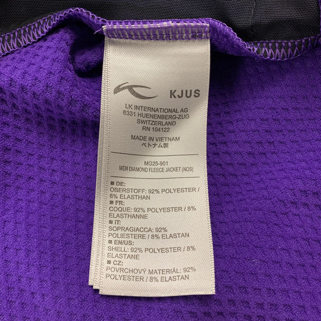 KJUS Size M Purple Polyester Zip Up Diamond Fleece Jacket