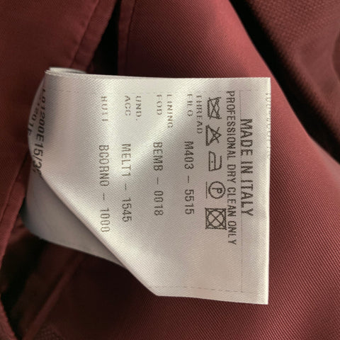 LANVIN Size 38 Burgundy Wool Viscose Blend Notch Lapel Sport Coat