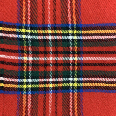 FARIBAULT Plaid rouge à franges en laine