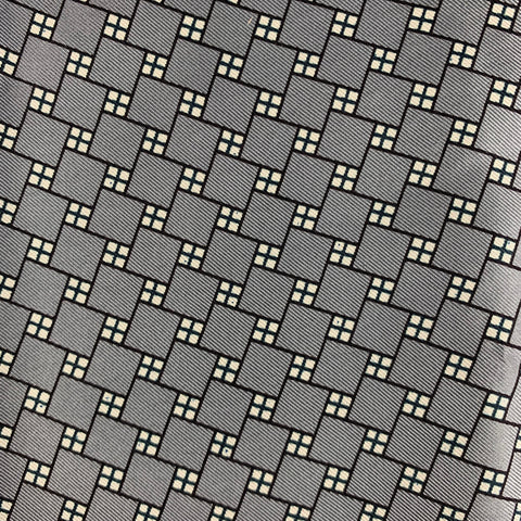 TURNBULL & ASSER Grey White Squares Silk Pocket Square