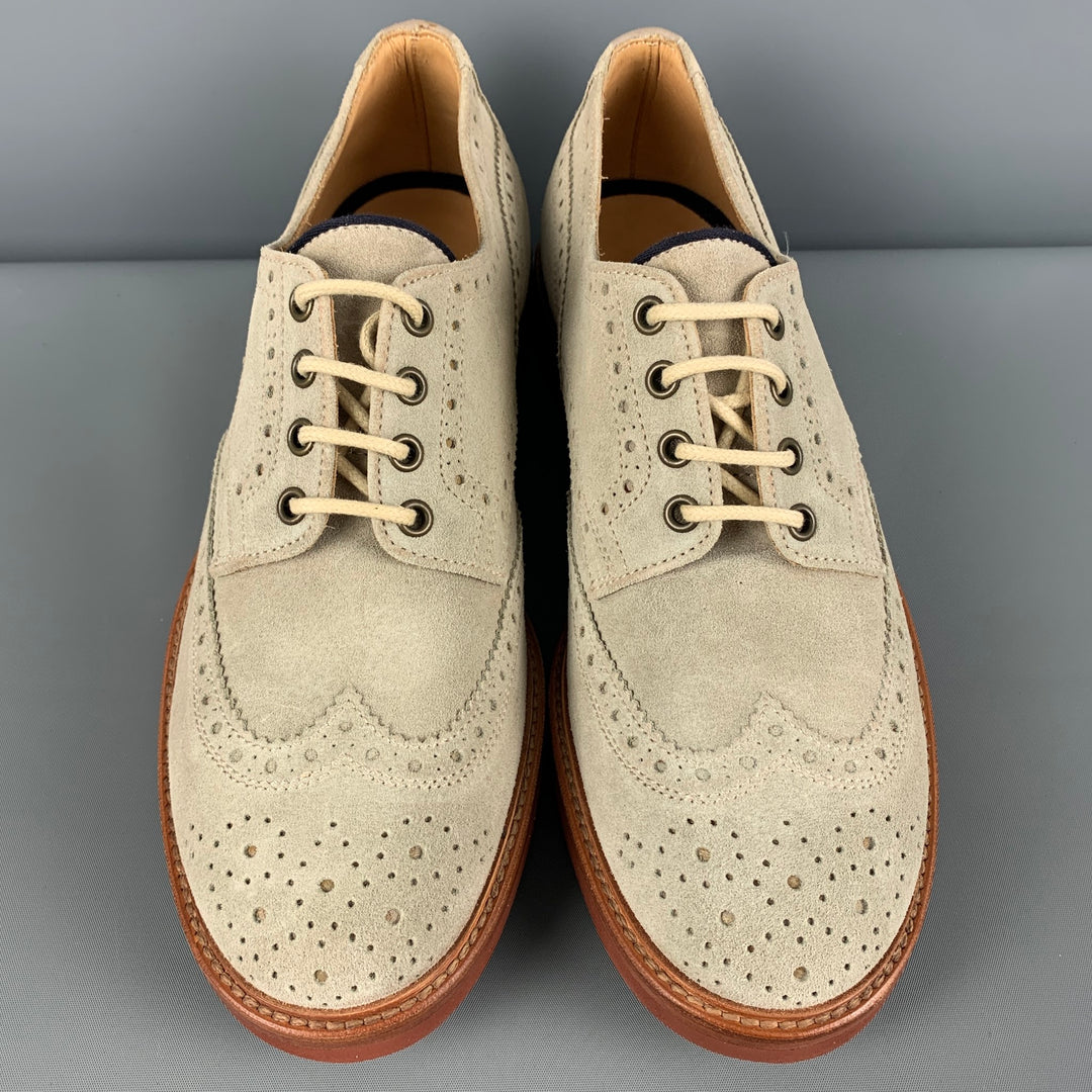 BRUNELLO CUCINELLI Taille 9.5 Chaussures à lacets Brogue Beige Marron Wingtip