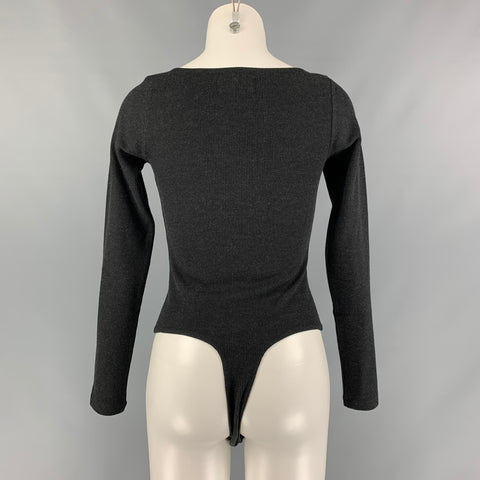 CAPULET Talla S Gris oscuro Traje de cuerpo de mezcla de poliéster acanalado Top casual