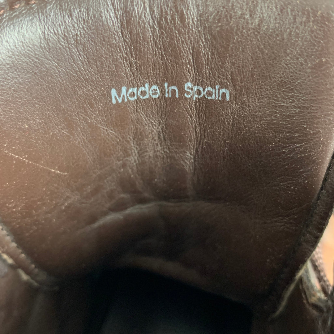 MAGNANNI Talla 9.5 Botas con cordones de cuero marrón