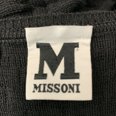 M MISSONI Size 8 Black Wool Blend Knitted A-Line Dress