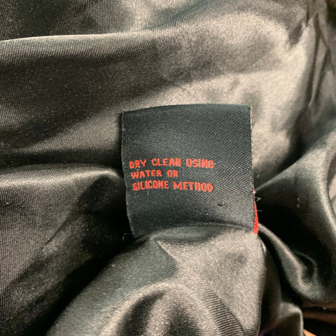 ADRIENNE LANDAU Size M Black Orange Polyester Blend Biker Jacket