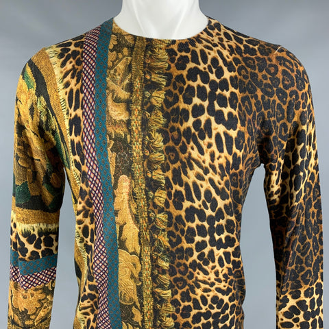PIERRE-LOUIS MASCIA Size M Multi-Color Animal Print Crew-Neck Pullover