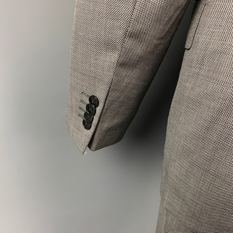 LUIGI BIANCHI Size 38 Regular Gray & Black Nailhead Wool Notch Lapel Suit