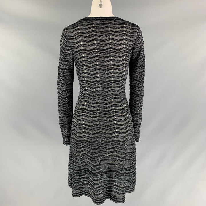 M MISSONI Size 4 Black & Silver Knitted Dress