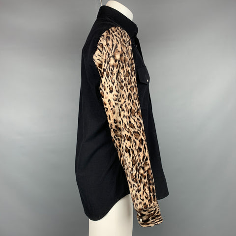 GITMAN VINTAGE for NEED SUPPLY Size M Black & Tan Cotton Long Sleeve Shirt