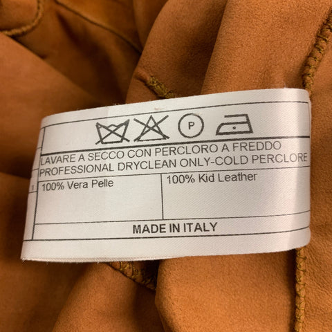 ERMANNO SCERVINO Size 4 Camel Suede Long Sleeve Casual Top