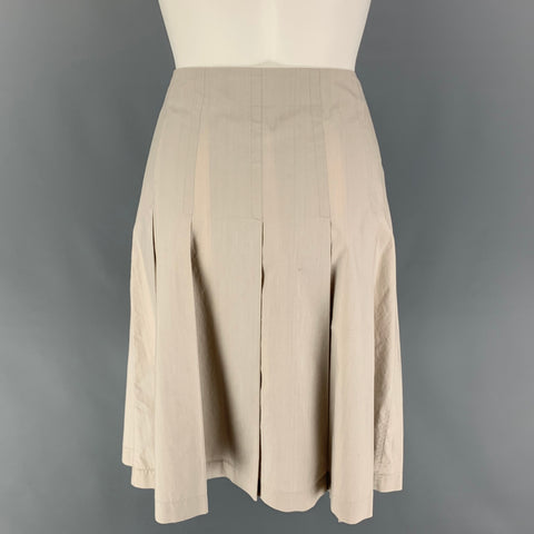 MARNI Size 4 Light Gray Cotton Plaid Skirt
