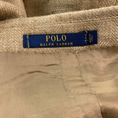 POLO by RALPH LAUREN Size 40 Beige Silk Linen Sport Coat