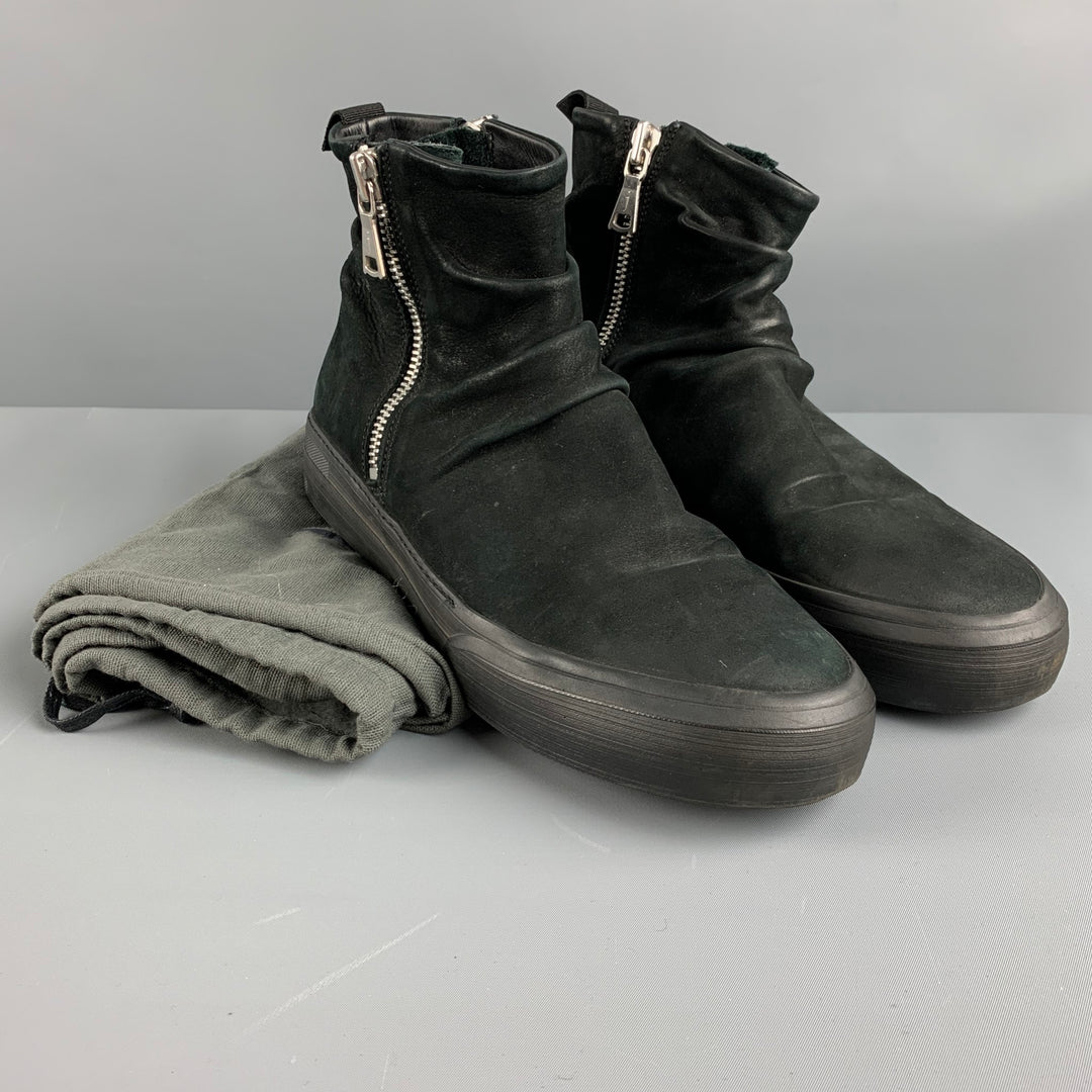 JOHN VARVATOS Size 8.5 Black Leather Side Zipper Boots