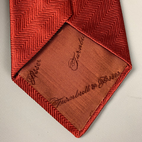 TURNBULL & ASSER Burgundy Textured Silk Tie