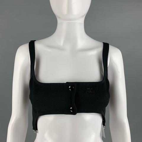 COURREGES Size S Black Polyester Blend Bralette Casual Top