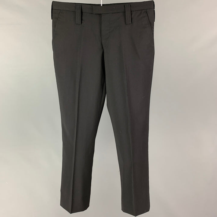 J. LINDEBERG Size 30 Black Wool Blend Zip Fly Dress Pants