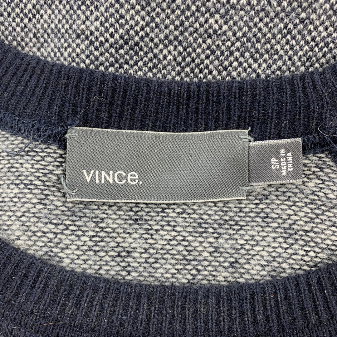 VINCE Size S Gray Heather Wool / Cashmere Crew-Neck Pullover