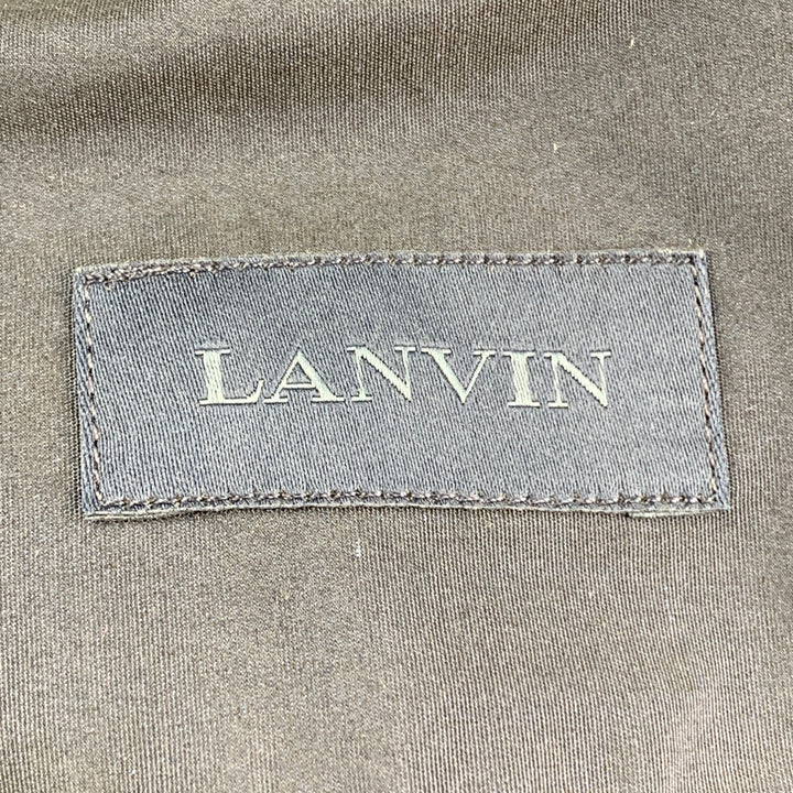 LANVIN Size L Navy Cotton Button Up Long Sleeve Shirt