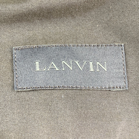 LANVIN Taille L Chemise à manches longues boutonnée en coton bleu marine