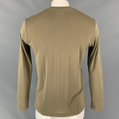 YOHJI YAMAMOTO Size L Sage Wool / Cashmere V-Neck Pullover